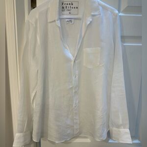 Frank & Eileen Classic “Eileen” White Linen Shirt, L, worn once